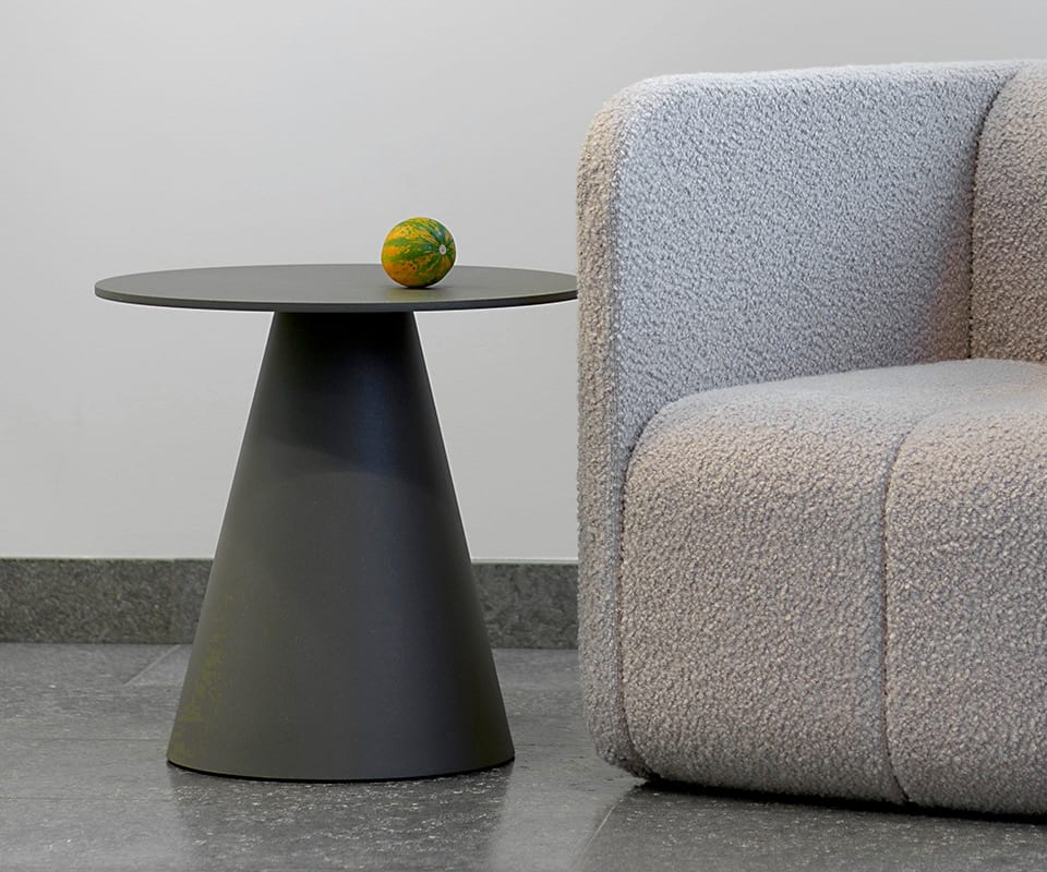 Jackless side table by Borselius & Bernstrand for Blå Station – sculptural freestanding version without electrical outlet, design 2018–2019