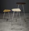 Kaz stool by Nils-Ole Zib for Karl Andersson & Söner, wood seat on steel rod frame