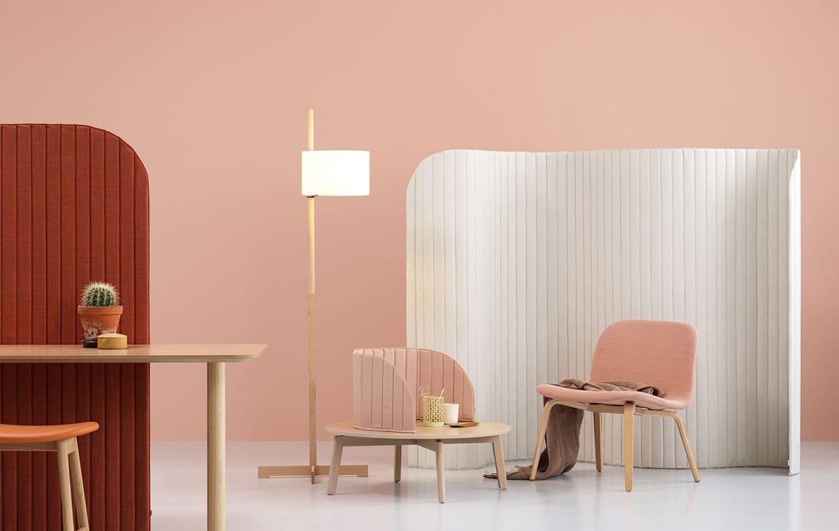 Focus Floor textile screen by Note Design Studio for Zilenzio – lightweight foldable floor partition for flexible office environments, multiple sizes