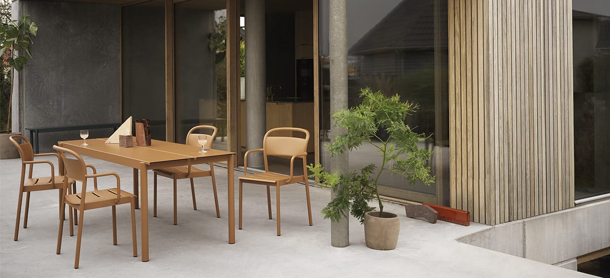 Linear Steel Armchair Linear Steel Table 200 Cm Burnt Orange Muuto Org | Scandinavian Design