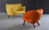 Poet Sofa Butterscotch Yellow Pelican Chair Pumpkin Spice Watercolours | Scandinavian Design