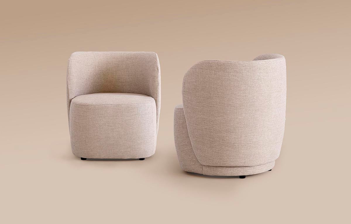 Cap chair by Jonas Ihreborn showing modern club chair design with organic curved lines and Swedish craftsmanship