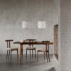 Esben Klint EK61 Opal Pendant by Carl Hansen featuring mouth-blown opal glass with oak details clusters