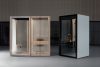 Zen Pod acoustic booth with glass walls and wood details by Staffan Holm for Abstracta