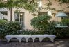 Via granite bench by Anki Gneib for Nola inspired by Roman viaducts with architectural presence
