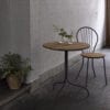 Akleja series by Jonas Bohlin for Grythyttan Stålmöbler featuring untreated teak and powder-coated steel