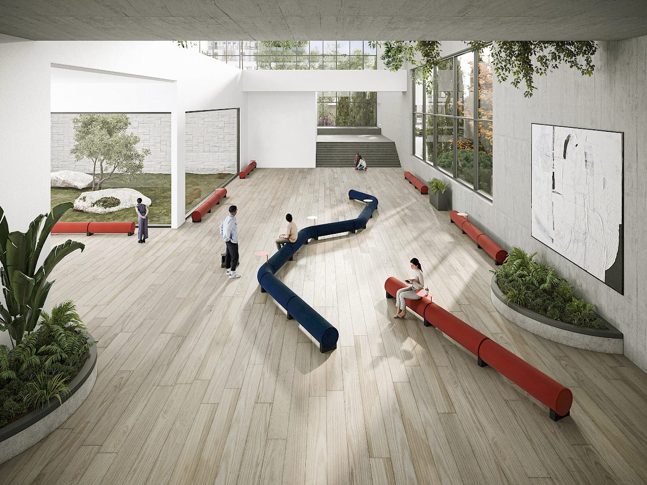 NOLA Tube System modular seating by Thomas Bernstrand curved tactile surfaces snake through spaces