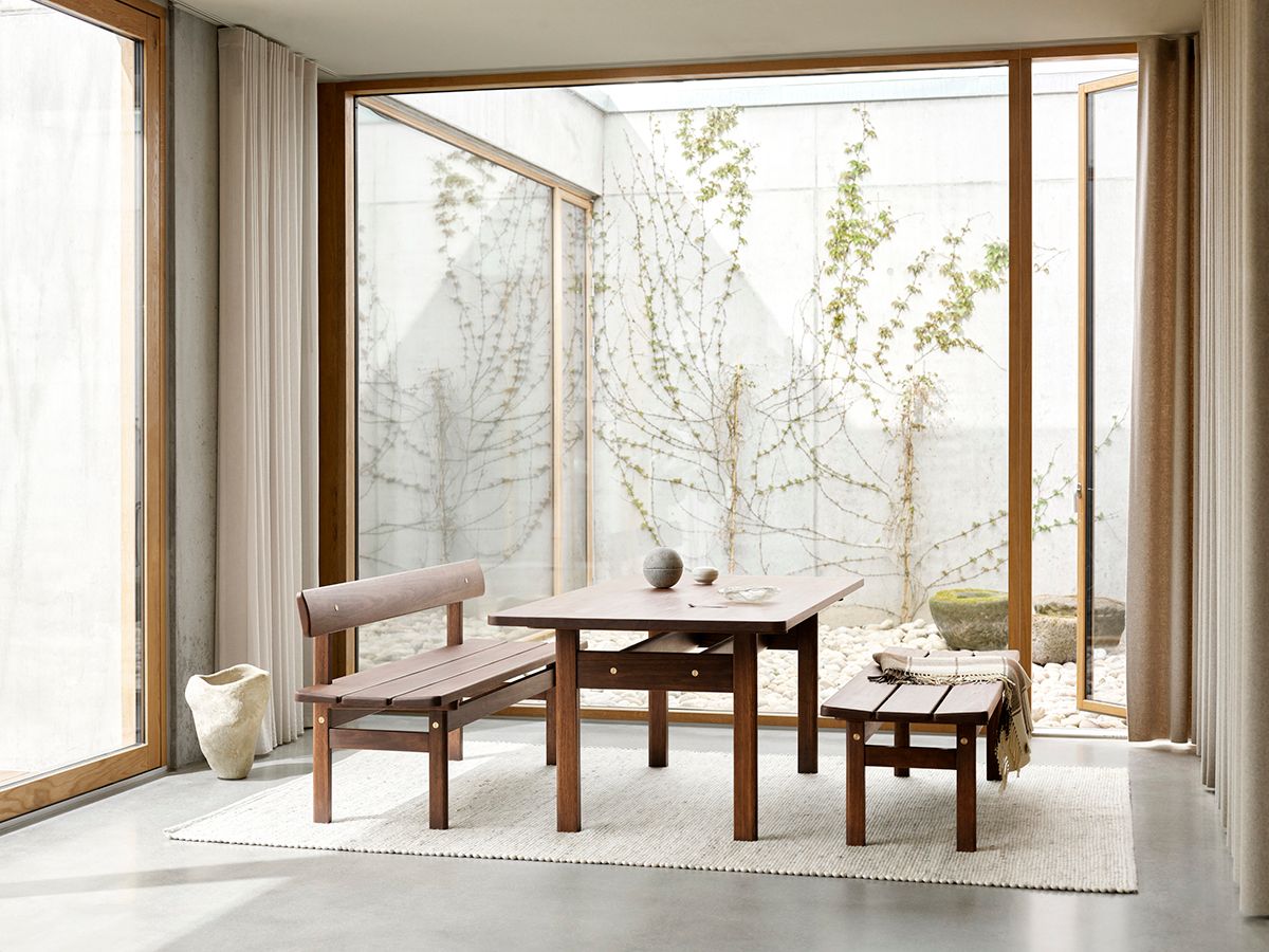 Børge Mogensen Asserbo table and bench by Carl Hansen & Søn featuring sustainable eucalyptus construction