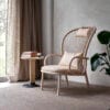 Gemla Open lounge chair by Samuel Wilkinson featuring steam-bent ash frame and paper cord backrest