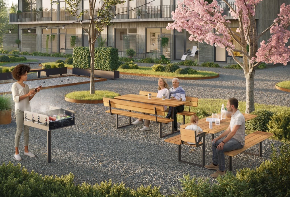 Fix picnic furniture by Axel Bjurström featuring durable outdoor construction for public spaces by Widala