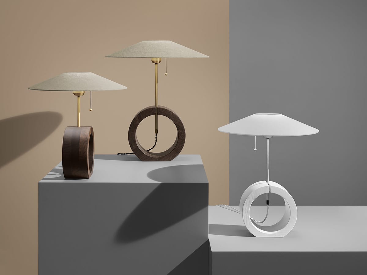 Bombus lamp as part of Lars Bessfelt's reintroduced archive series including Triggy and Hockey