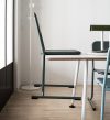 Canard duck chair by Lars Hofsjö for Skandiform showing elegant metal frame with ash seat and stackable design