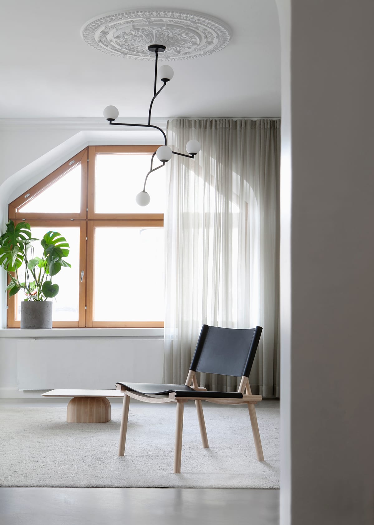December Lounge Chair by Jasper Morrison and Wataru Kumano for Nikari featuring Nordic minimalist design and oak frame
