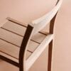 Detail view of Ronja chair construction revealing precise joinery and solid beech wood craftsmanship quality