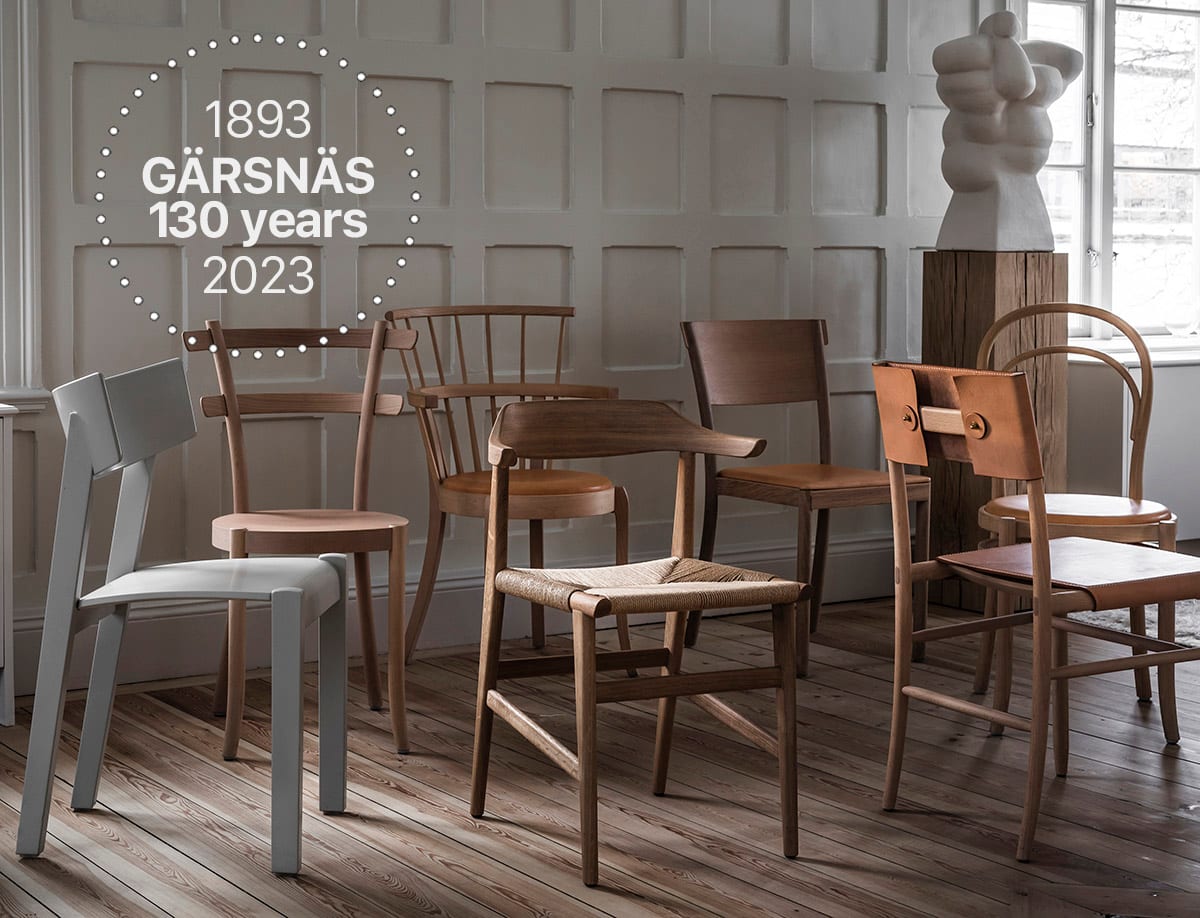 Gärsnäs 130-year anniversary celebration showcasing Swedish furniture heritage and craftsmanship excellence