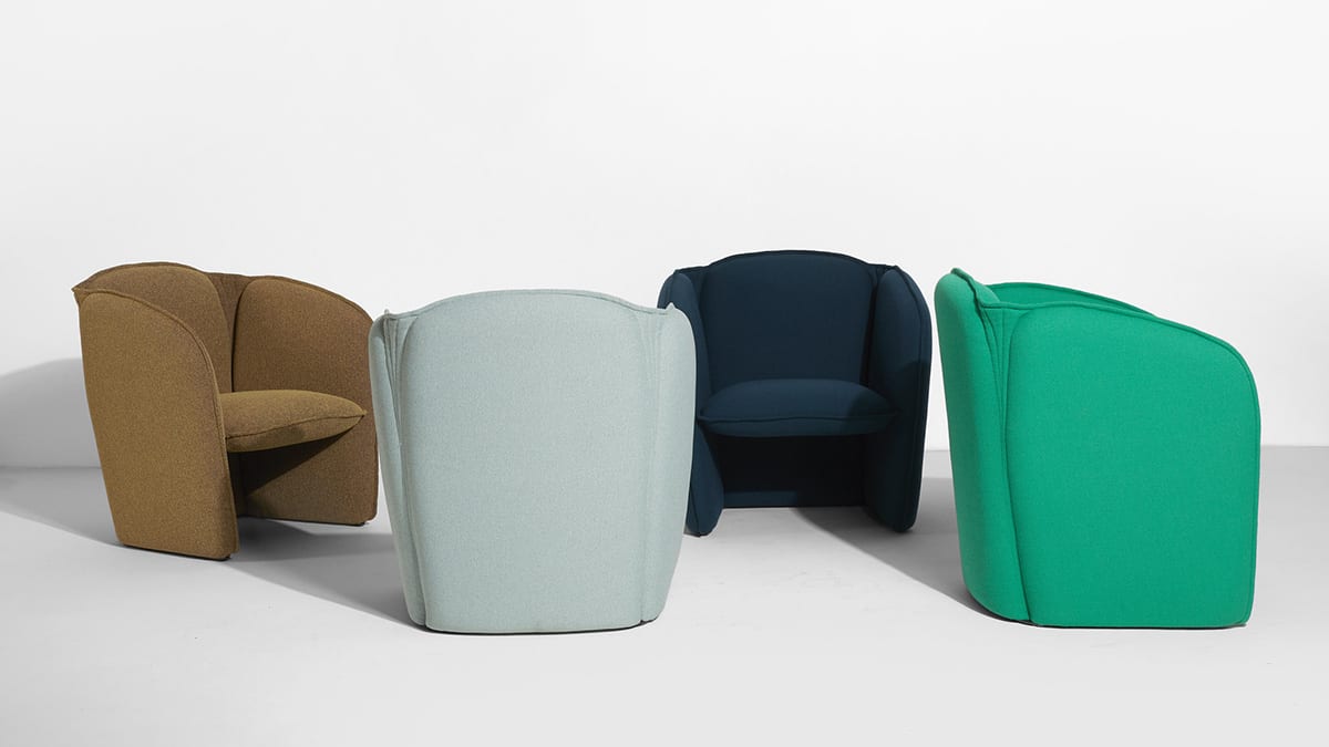 Lily collection Farg Blanche Petite Friture organic shapes Swedish French design sculptural seating