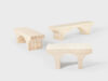 Complete Viaduct bench collection Anki Gneib various configurations modular seating Nola CLT timber sustainable design