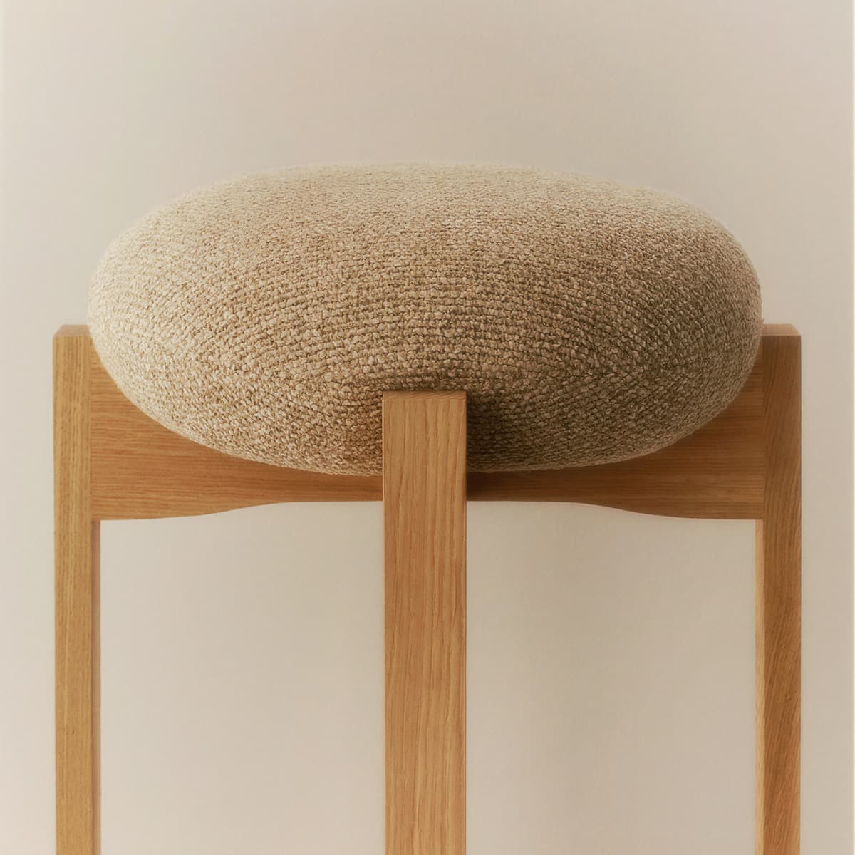 Pioneer Collection of sculptural wooden stools in various heights designed by Maria Bruun for Fredericia