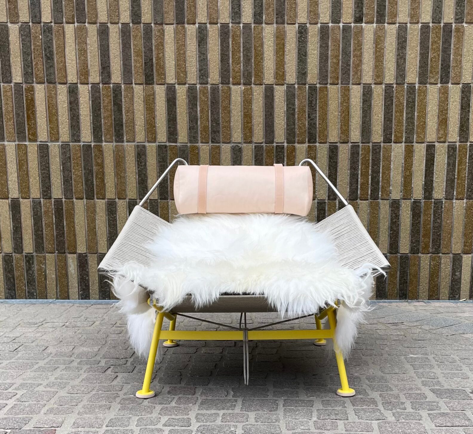 Limited jubilee PP225 Flag Halyard Chair in Wegner Yellow alongside original version showing PP Møbler's heritage collection