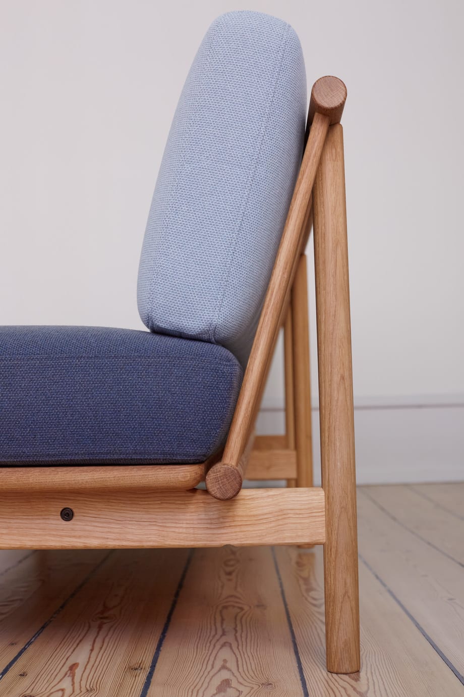 Spoke sofa by Anderssen & Voll for Takt featuring sustainable materials and craft-inspired construction details