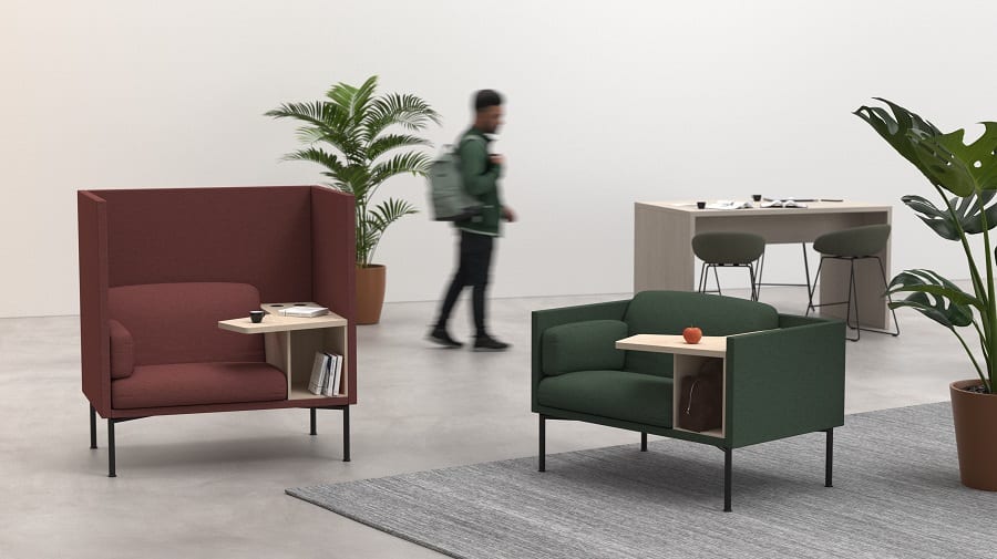 Mute Focus in dressed version by Fredrik Mattson featuring enhanced acoustic panels with refined textile finishes
