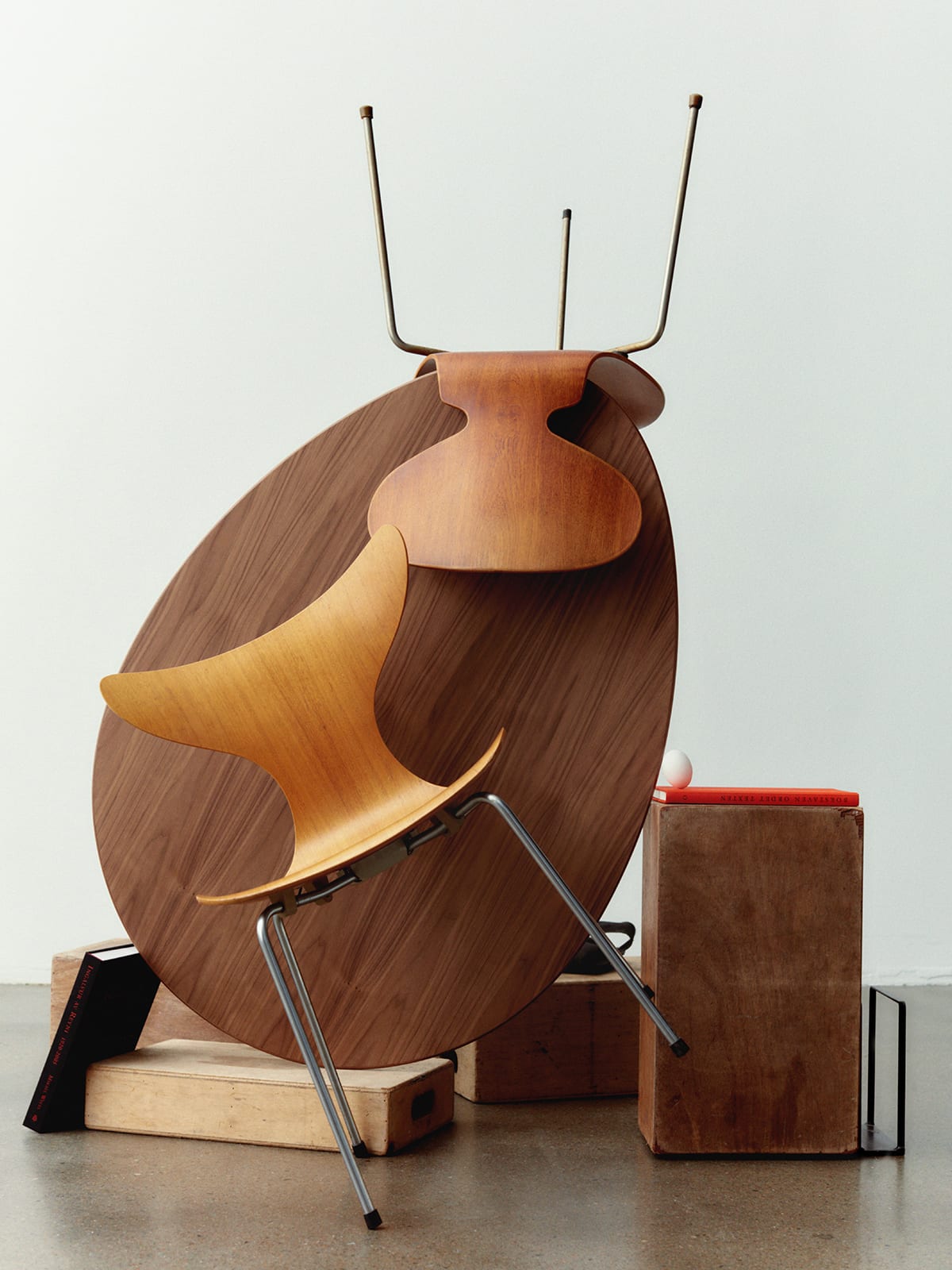 Egg Table Arne Jacobsen Fritz Hansen 70th anniversary elliptical walnut veneer chrome legs Danish modern