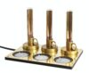 Visir Multi charger by Pierre Sindre for Örsjö – raw brass and black MDF, charges six Visir lamps simultaneously