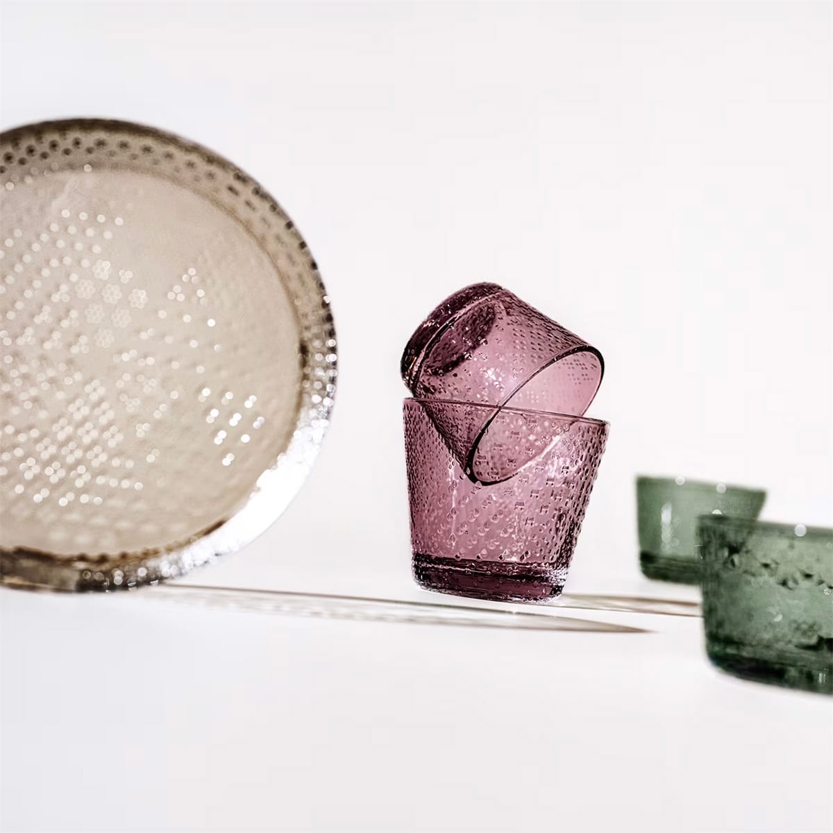 New additions to the Tundra collection designed by Oiva Toikka for Iittala featuring distinctive Nordic glass design