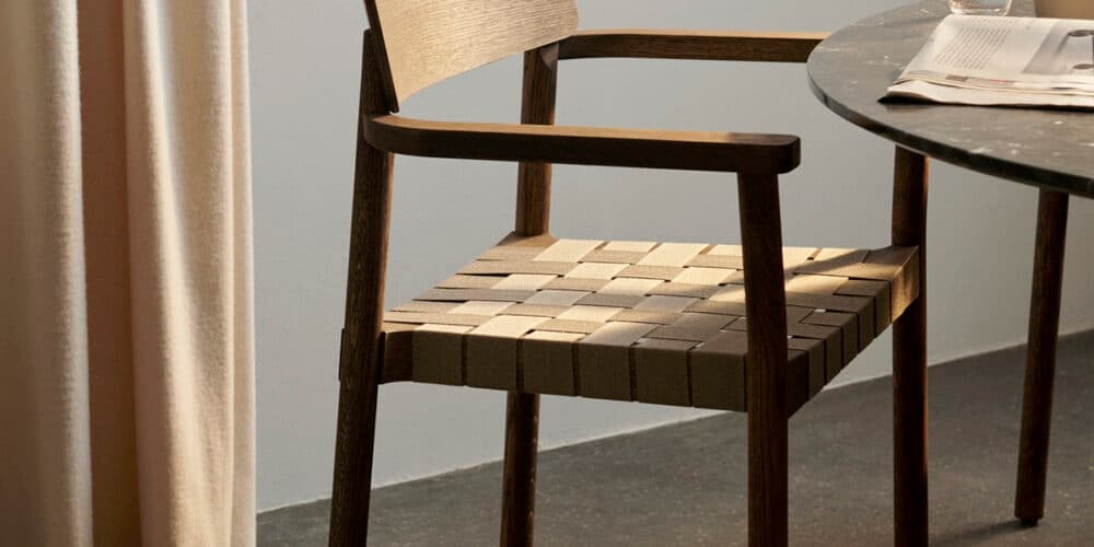 Collaborative Betty armchair by designers Jakob Thau and Sami Kallio featuring Scandinavian craftsmanship for andTradition