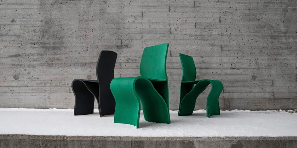 Sustainable Kelp seating collection by Interesting Times Gang crafted from recycled fishing nets