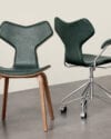 Limited edition Grand Prix Chair featuring luxurious green leather and walnut veneer