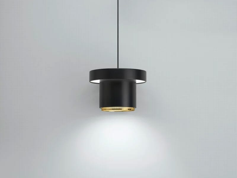 A201 pendants Black Edition by Alvar Aalto for Artek featuring limited return of the iconic lighting design in dramatic dark finish