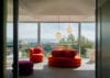 EASY series by Verner Panton for Verpan featuring chair, sofa and pouf with the designer's distinctive eye-catching silhouettes