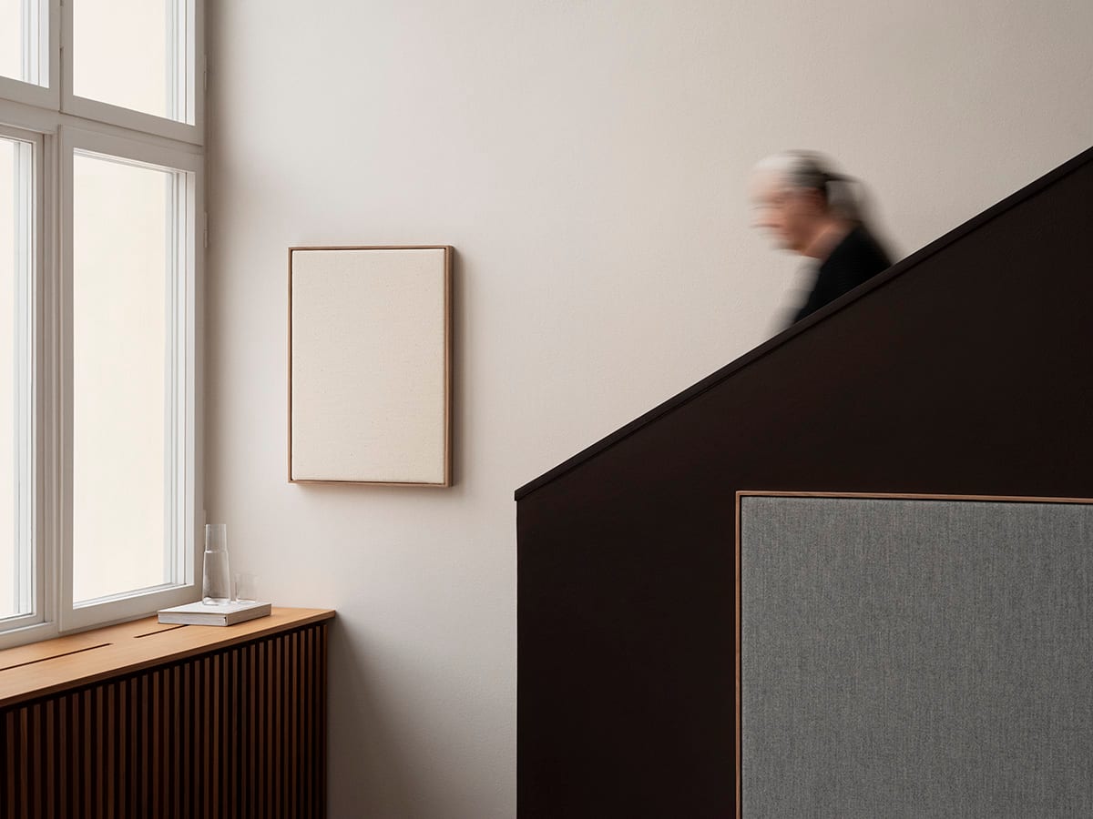 Abstracta acoustic panel featuring Ingegerd Råman's innovative Swedish textile application that enhances both function and aesthetics