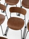 Pavilion Side Chair Av52 Black Sled Frame W. Linking Device Lacquered Walnut Family | Scandinavian Design