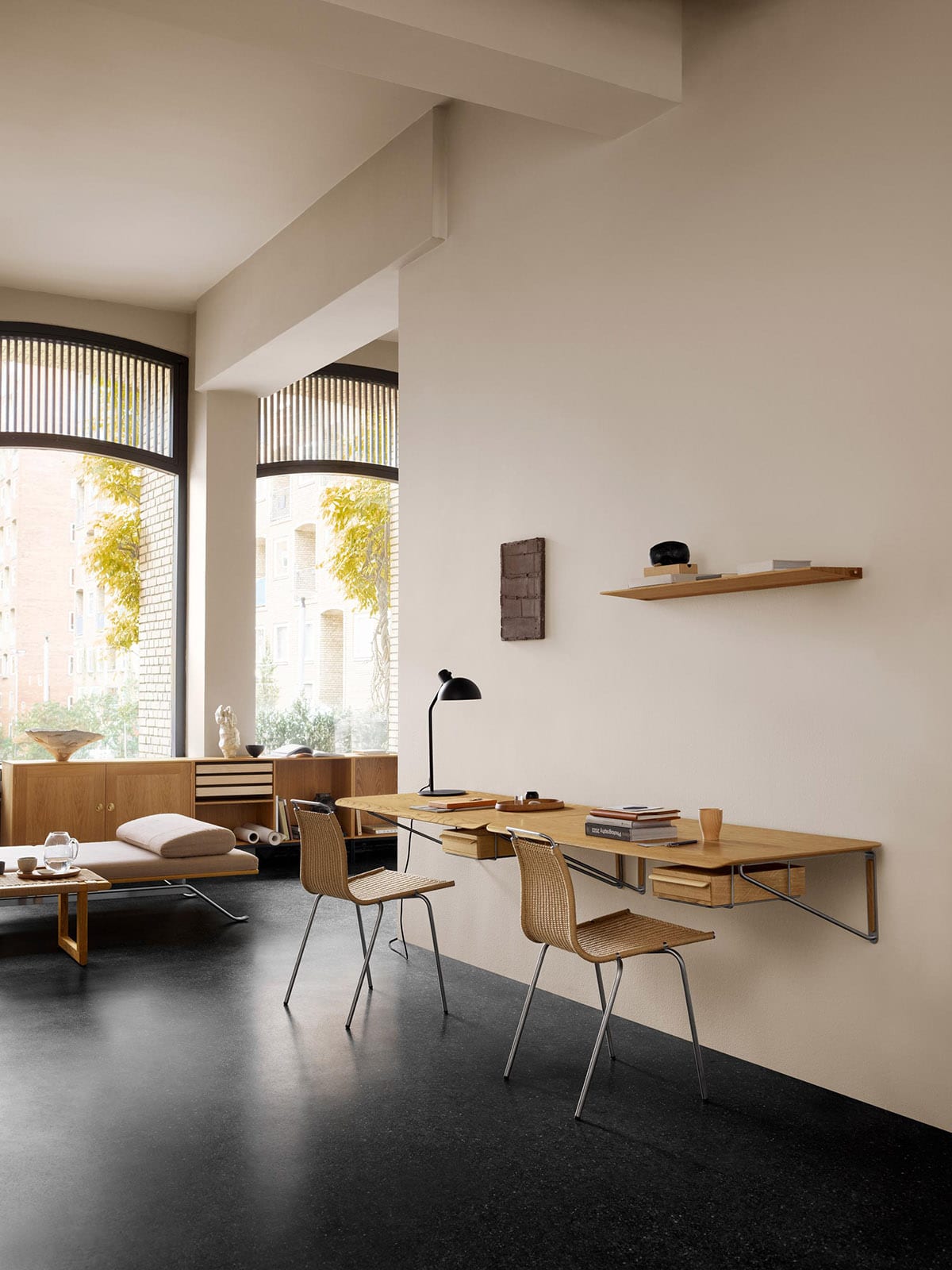Wall Desk by Anker Bak for Carl Hansen & Søn featuring minimalist design pared back to essential elements