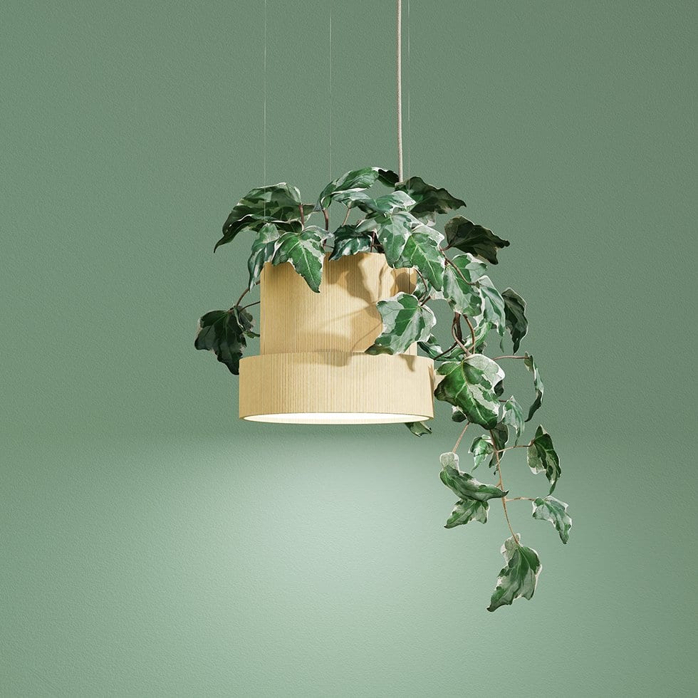 EVY lamp by Formateket for ZERO featuring customizable design that allows users to select their preferred plant element
