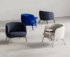 NEST club chair collection in multiple upholstery options showcasing versatility for different interior applications