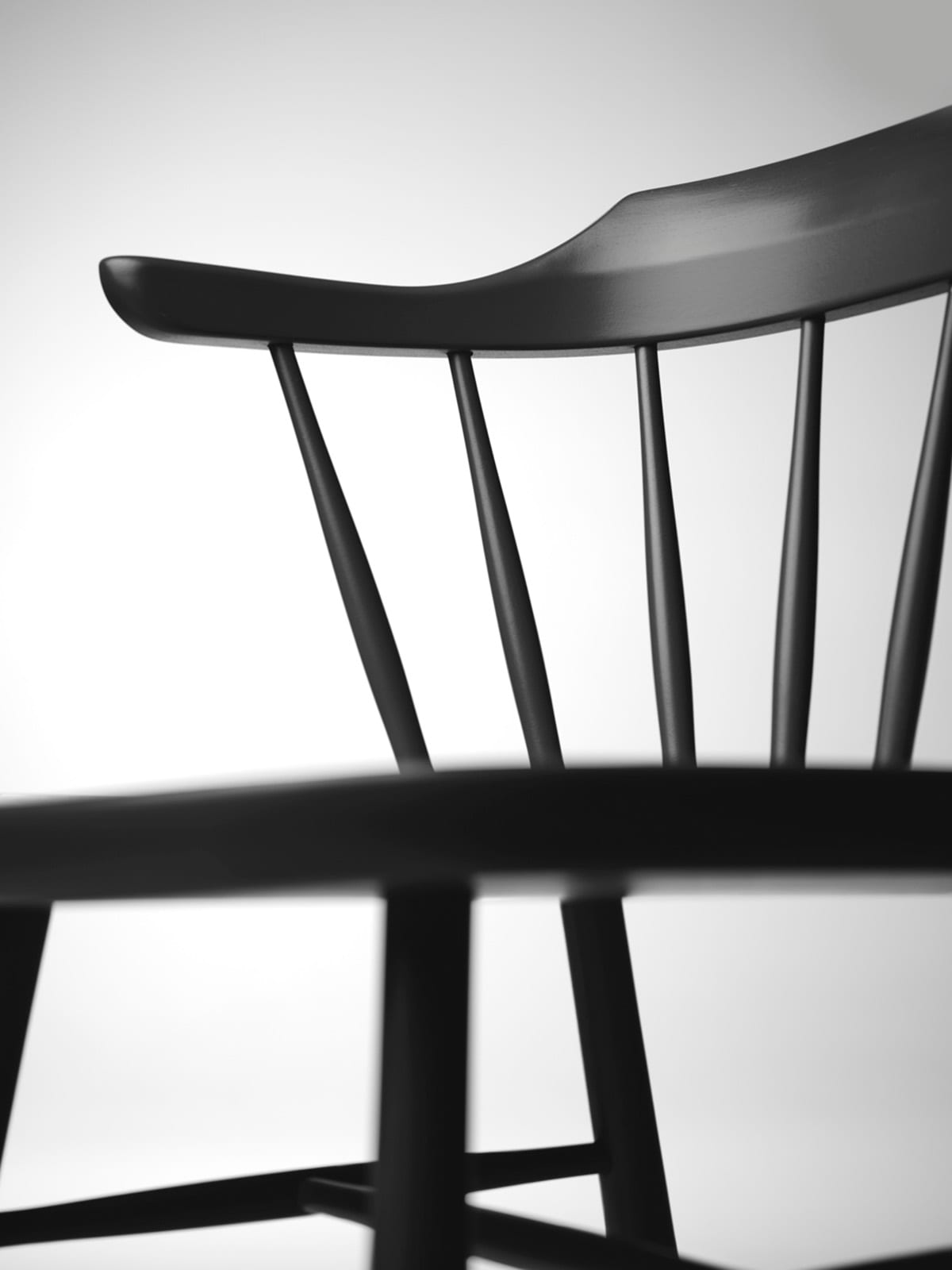 Relaunched Småland Bistro chair by Yngve Ekström featuring its signature forward-leaning legs and backward-angled back in Stolab's authentic Swedish craftsmanship