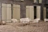 Vipp Lagrasse outdoor furniture arranged as a complete lounge set, demonstrating the collection's flexibility for small spaces