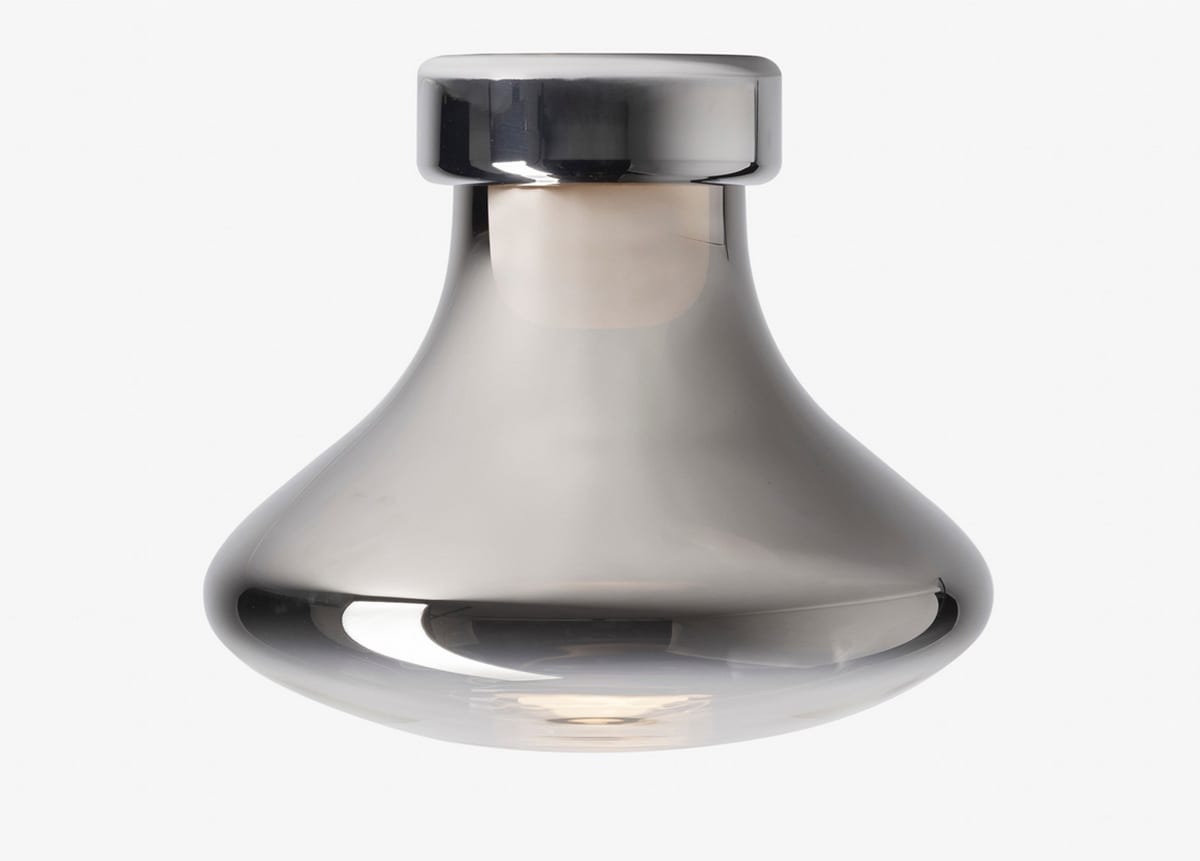 Organic-shaped Nebula lighting fixture with gradient metallic finish that dynamically mirrors surroundings even when unlit