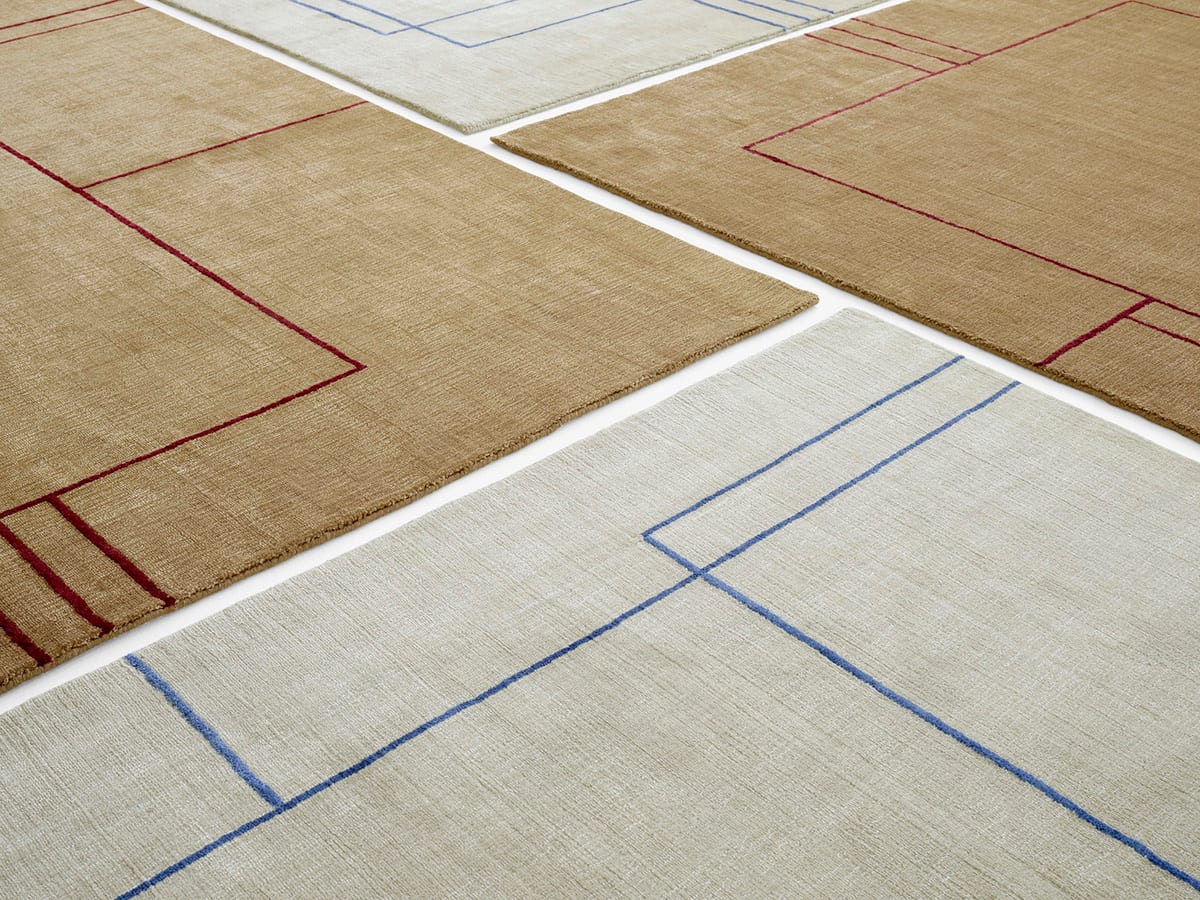 Close-up texture detail of Cruise rug showing premium wool and bamboo silk weave construction with subtle pattern