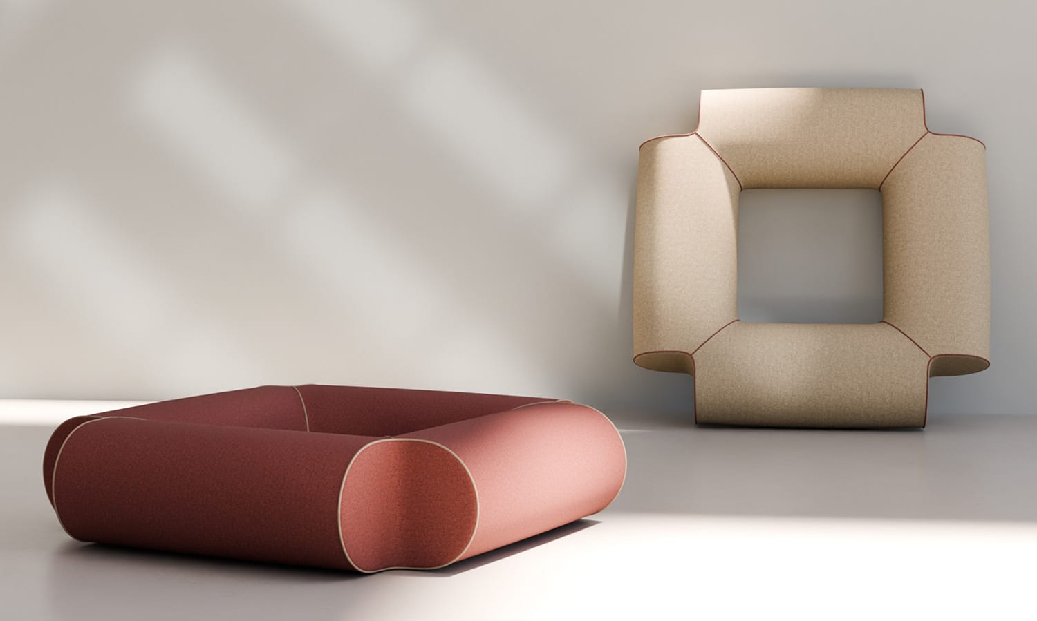 QUAD TRI Pod seating commercial interior spacious setting geometric furniture sculptural presence design harmony