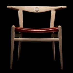 Pp_mobler_pp518_bull_chair_oak_soap_elegance_indianred_bg_black_ahb-1 | ScandinavianDesign.com