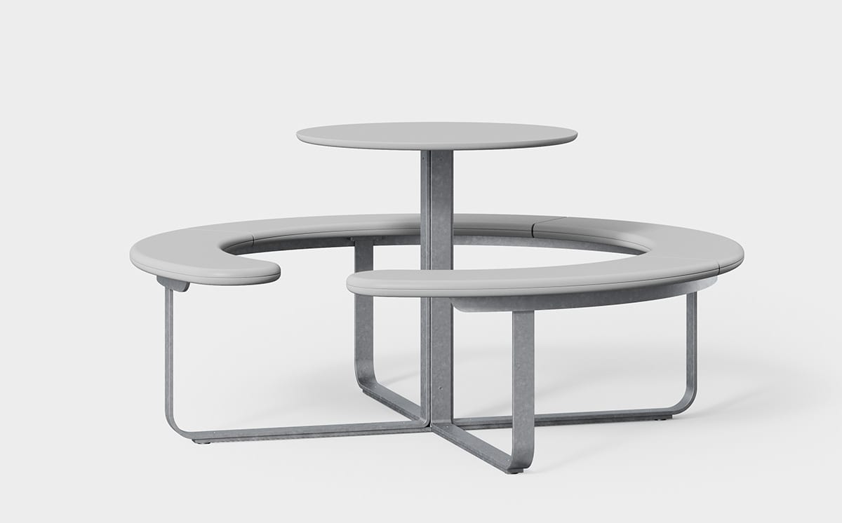 Side profile of Picnic Outdoor showing two-height system and ergonomic design by Form Us With Love for +Halle