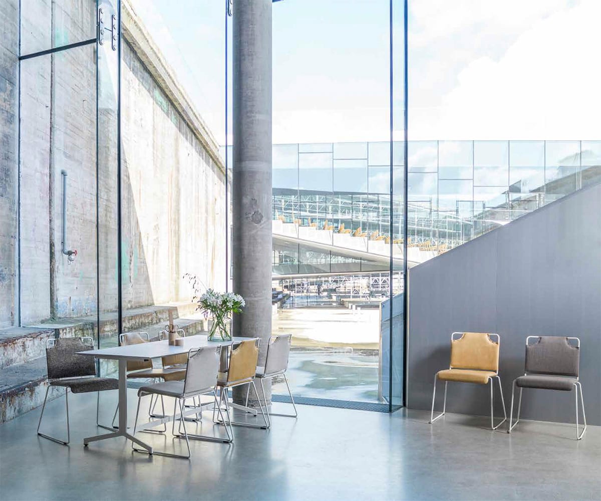 Dandy Chair by Alexander Lervik for Johanson Design Sweden tubular steel contract chair