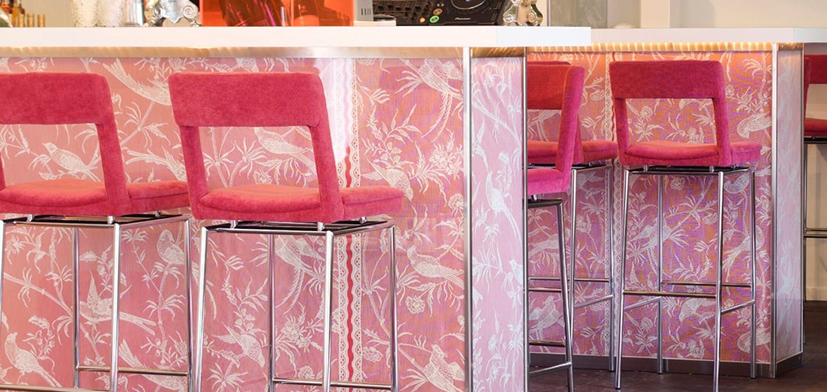 Modern bar environment Jackie stool graphic elegance commercial application Mattias Ljunggren design