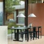 Ava Cone Pendant_passerelle Table Black Oak_rey Chair Deep Black