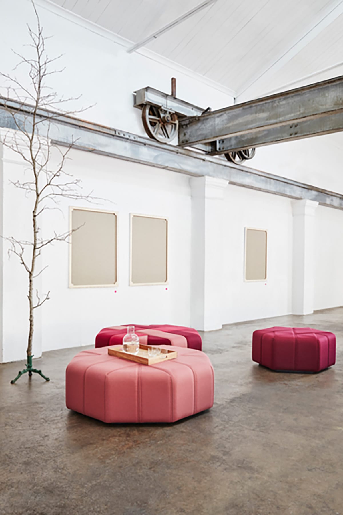 Ribbon Pouffes Design By Mia Cullin For Materia | ScandinavianDesign.com