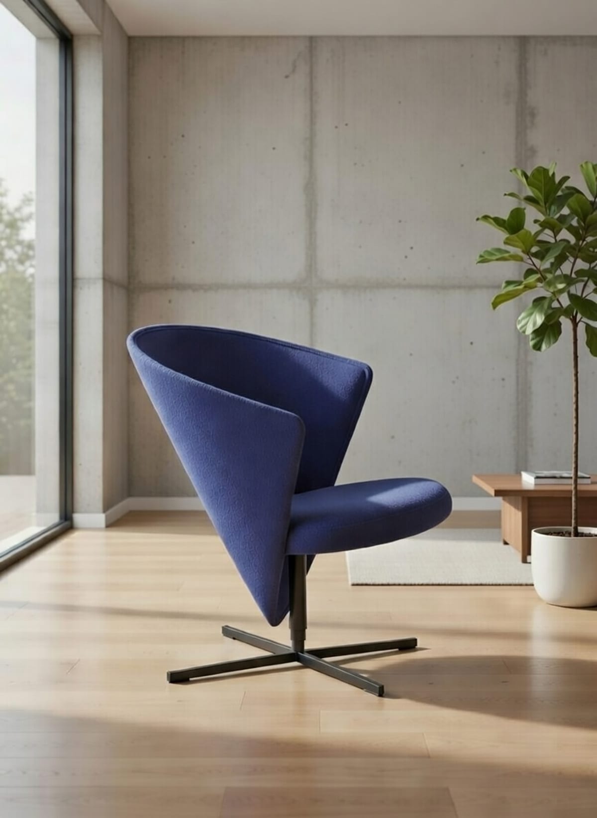 Pesä lounge chair designed by Jouko Järvisalo for Mobel Studio Oy, veneer shell and steel base